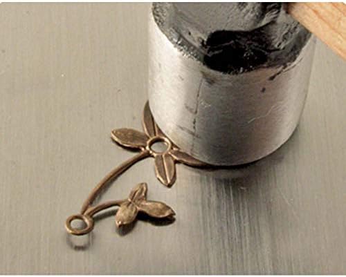 O martelo de bola de vigaj vintaj, 9,5 polegadas, cabeça de aço e maçaneta de aço e madeira de 61 milímetro, ferramenta de fabricação de jóias de 4 onças