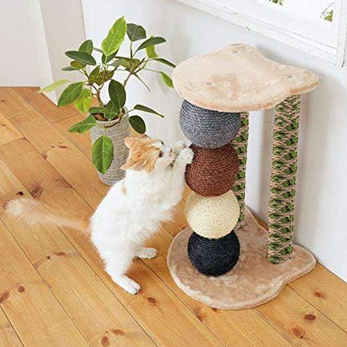 Corda de cânhamo para scratch pós -gato pós -árvore - acessórios de arranhões de gatos com folhas artificiais/decoração de fita de videira em casa para arte e artesanato