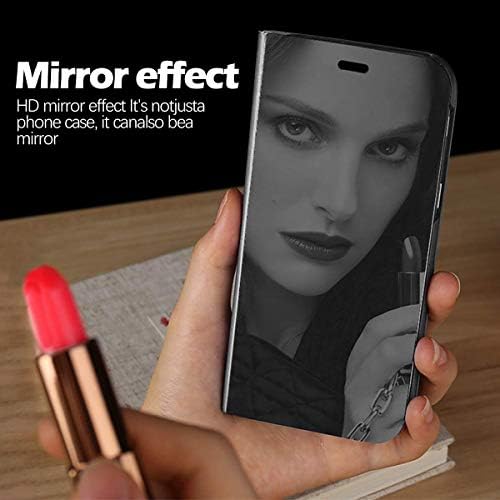 Compatível com a capa Samsung Galaxy A42 Flip Leather Cover Clear S-View Espelho à prova de choques com