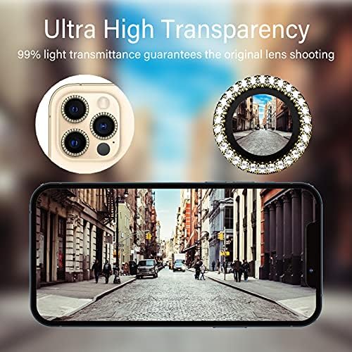XFILM Diamond Camera Lens Protetor para iPhone 12 Pro Max, HD Proteção à tela de vidro temperado com