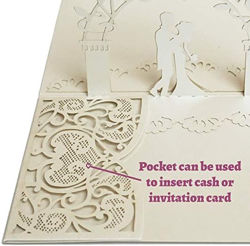 Dekali projeta cartão pop -up de casamento - cartão de casamento pop -up para casais com envelope