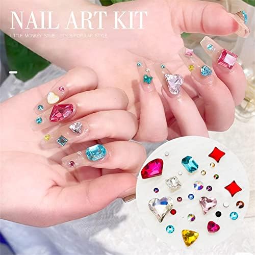 NPKGVia New Nail Glass Diy unhas Acessórios de jóias de papel unhas aben jóias de diamante lantejoulas de diamante de diamante de diamante de diam