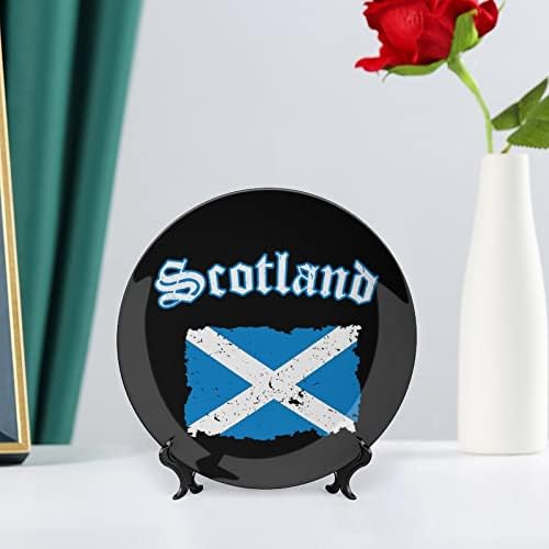 Bandeira da Escócia vintage Bandeira engraçada China Decorativa Placas redondas Crafas de cerâmica Craft