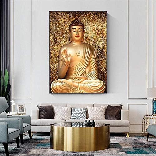 Pintura de arte de parede Impressa a tela de cor dourada Buda pintura de impressão giclee impressão