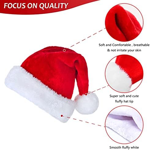 FDSAD 2 Pacote de chapéu de Natal, chapéu de Papai Noel, chapéu de férias de Natal para adultos, conforto unissex