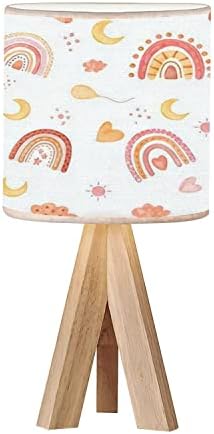 Lâmpada de mesa de cabeceira do tripé Lâmpada de mesa arco -íris boho estilo aquarela nuvem sem costura