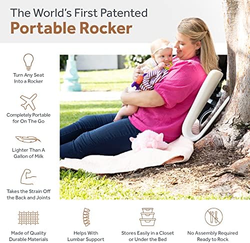 Rocker Rocker Portable Rocking-Cadeir-Ideal para móveis para viveiros, uso de ar-condicionado em casa, viagens para mães, pais, idosos-substitui a necessidade de planador-presente de reflexão para bebês | Pedra