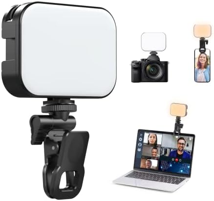 Luz de selfie ulanzi, painel de luz LED de clipe para telefone/laptop/tablet/computador, luz da câmera de clipe