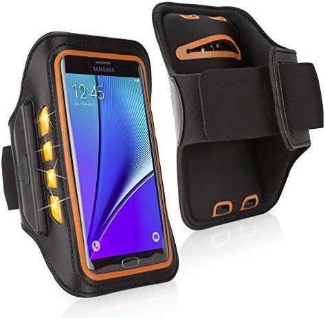Caixa de ondas de caixa para Samsung Galaxy J2 - Braçadeira de esportes de jogbrite, alta visibilidade da luz LED Runners BRMAND PARA SAMSUNG Galaxy J2 - Bold Orange