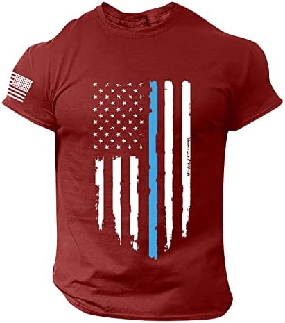 T-shirt de 4 de julho para homens, camiseta gráfica de manga curta Estrelas de bandeira americana