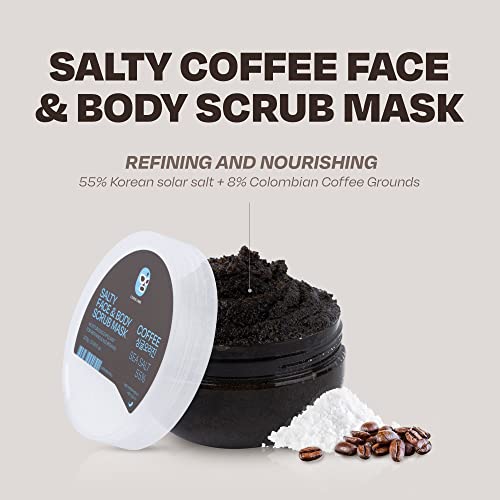 Saltherapy Coffee Salt Face & Body Scrub Máscara - Macacão coreano Mineral Sea Salt Sea Corpo para a pele sensível