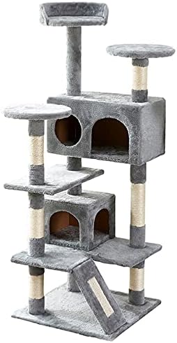 Torre de gato, 52,76 polegadas de gato com sisal scratching tábio, condomínio de torre de gatos de vários