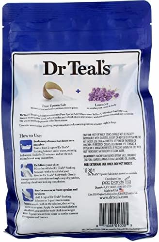 Dr. Teal's Epsom Sal - Recuperação muscular - alívio do corpo inteiro com Arnica, Mentol, Eucalyptus