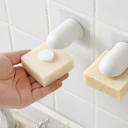 Portador de sabão magnético de 2pcs de 2pcs para parede de chuveiro, barra de sabão de barra de sucção montada na parede economizador para banheiro