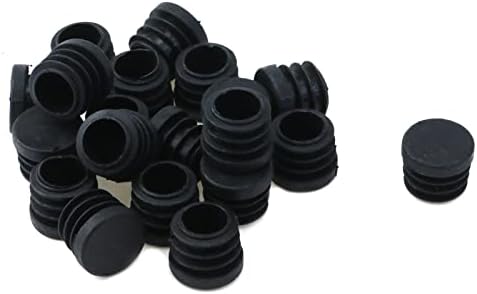 FAOTUP 10pcs preto de 19 mm de diâmetro redondo plugue de plástico, inserção de plugue de plástico redondo, plugues de plástico para orifícios redondos, plugues de plástico para tubos redondos, 0,74 × 0,74 × 0,61 polegadas