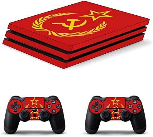 Skin da URSS Communism Flag Skin para PS-4 Slim Console e Controlador Placa Full Skin Protector Compatível