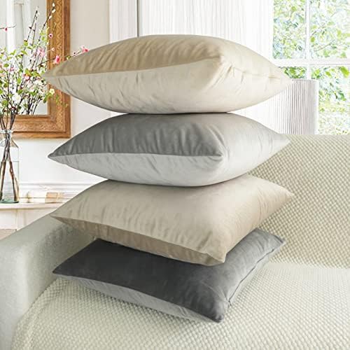 Capas de travesseiro de arremesso de mekajus 20x20 Conjunto de 4 capas de travesseiro decorativo