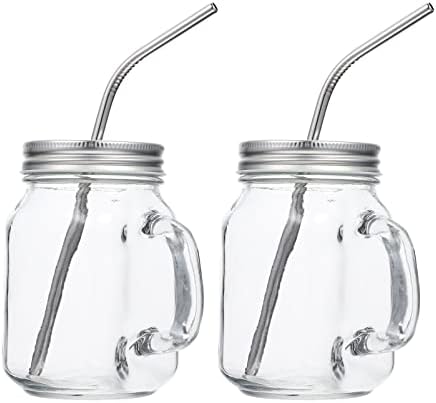 Upkoch 2 conjuntos de vidro bolhas de chá xícaras de chá 350 ml de boca larga reutiliza xícaras de café geladas xícaras de café com tampas de tampas de palha garotas de vidro xícaras de vidro garrafa de vidro