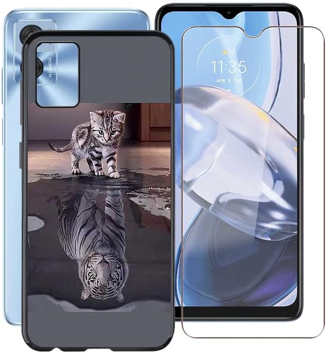 Caixa de telefone HGJTF para Motorola Moto E22i com 1 x Protetor de tela de vidro temperado, Shell