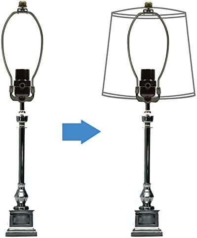 ECUDIS 10 polegadas Lâmpada de lâmpada Harpa para obter luminárias de mesa e piso, suporte de tonalidade de lâmpada de serviço pesado com 3/8 sela padrão, 2 conjunto, latão antigo