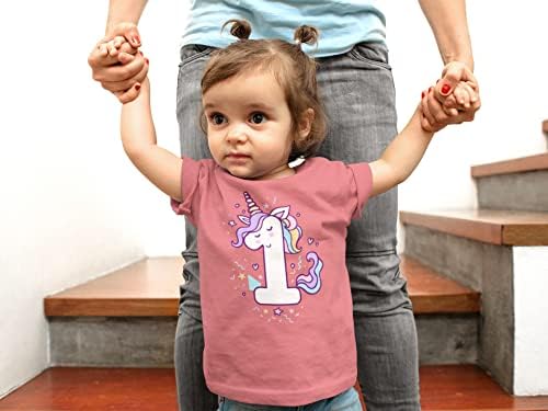 UNICORN 1º aniversário camisa para crianças pequenas de 1 ano, uma primeira camisa