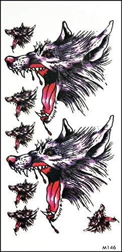 Parita Tattoos Dog Fox Wolf Face Horror Horror Tattoo Arte Corpo Sexy Tattoos Fake Starters Design Bor do braço