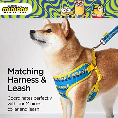 Arnês de cães de Minions, grandes lacaios azuis seguidos | Confil Mesh On-Pull Dog Arnness | Presentes para fãs