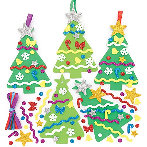 Baker Ross Fe880 Kits de decoração de árvores de Natal - pacote de 8, decorações para as crianças