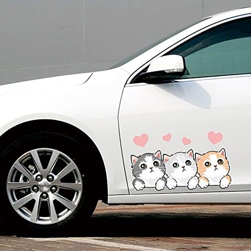 Adesivos de gato de carro 3d, adesivo decorativo de gato de carro zcargel, arranhões fofos de desenho
