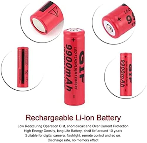 Morbex 3.7V Baterias recarregáveis ​​de íons de lítio, botão de lítio de alta capacidade de 9900mAh,