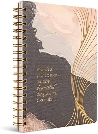 Caderno em espiral do Compêndio - Sua vida é sua criação. - Um caderno em espiral de designer com 192 páginas