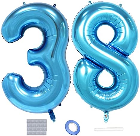 Balões azul 38 Balões de 4 polegadas de 4 polegadas balões de baile de festas para homem de 38 anos decoração de festa de aniversário 38 Fotos de aniversário de casamento Props suprimentos