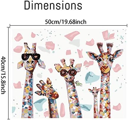 Pintura por números para adultos e crianças iniciantes, mroden giraffe arte pintura de arte acrílica por kits numéricos em tela, kits de pintura por número de adultos acrílico Decoração de casa 16x20 polegadas