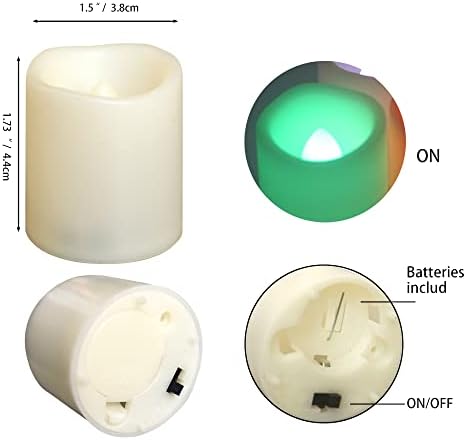 Qitchen Battery operado sem chamado RGB pisca de velas votivas, luzes de chá de tealight lideradas por led