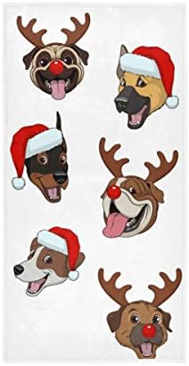 Toalhas de mão N/ A Absorvente - cães engraçados de raça pura Natal toalhas pequenas macias de ginástica decorativa para banheiro, cozinha, viagem