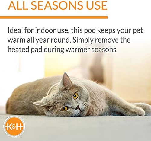 K&H PET Products Thermo Pluxh almofada interna de leito de estimação cinza médio 17,5 x 28 polegadas