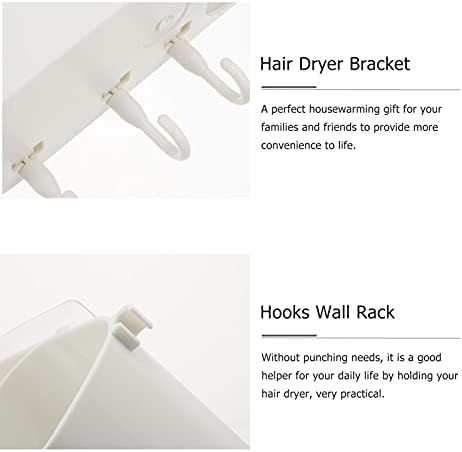 Lurrose Shelf Suporte de prateleira decorativa Prateleira de parede de parede de banheiro com 3pcs ganchos adesivos Organizador de armazenamento de chuveiro Soldador de cabelos Sundries Box Caixa Caixa de chuveiro Toalha de toalha Ganche