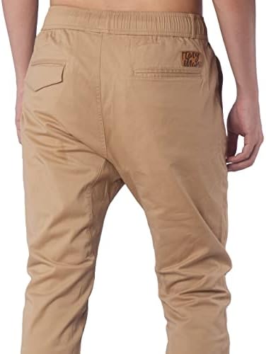 ItalyMorn Khaki Risques calças com bolsos para homens
