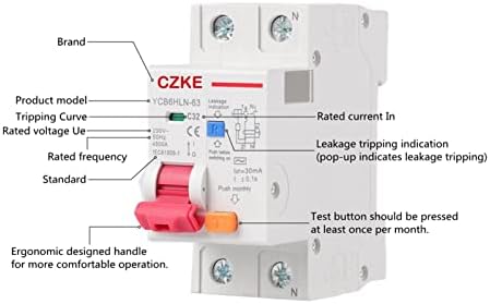 PCGV 230V 50/60 Hz RCBO MCB 30MA Disjuntor de corrente residual de corrente com proteção contra corrente