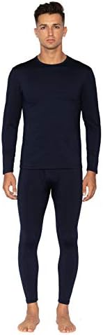 Bodtek Long Rouphe Mens Set - Long John Thermal Underwear para homens Camada base forrada de lã