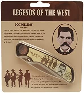 Gurus do tesouro Wild West Legend Outlaw Doc Holliday Mens Dobrando Faca de Pocket Collector Western Hunting Gift