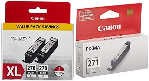 Canon PGI-270XL Black Twin Value Pack compatível com MG6820, MG6821, MG6822, MG5720, MG5721, MG5722, MG7720,
