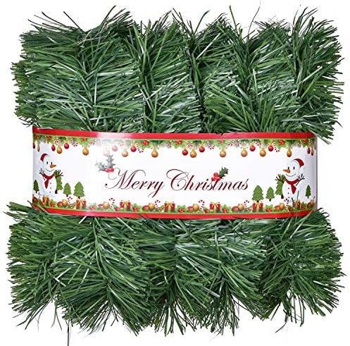 Caro de 26 pés de Natal Garland, decoração artificial de férias de pinheiro de pinheiro para verde artificial de