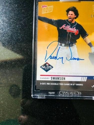 Auto -cartão para 1 - Dansby Swanson Braves MLB Topps Now Card 968E 1/1 - Baseball Slabbed Cartis autografados