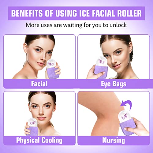 Rolo de rosto de gelo para alívio do rosto e dos olhos, acalma a pele e encolhe os poros, reutilizável cubo