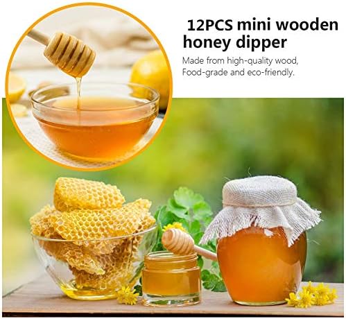 12 pacote de 3 polegadas de madeira de mel bastões, mini fofinho de mel para uma garoa de dispensa