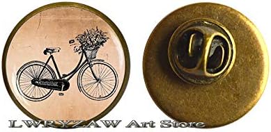Broche de bicicleta, pino de bicicleta, broche hipster gráfico, broche de estilo, pino de cúpula de vidro, bicicleta