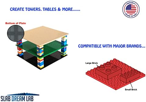 Slabdreamlab 12 x12 placa de base Lite para todos os principais tijolos e blocos de construção