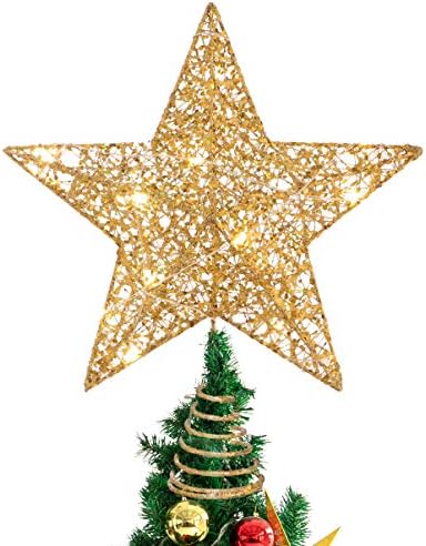 Toyandona Tree Topper Christmas Light Up Dog Star Topper Light Light Tree Decoration Decoração da árvore para festa em casa