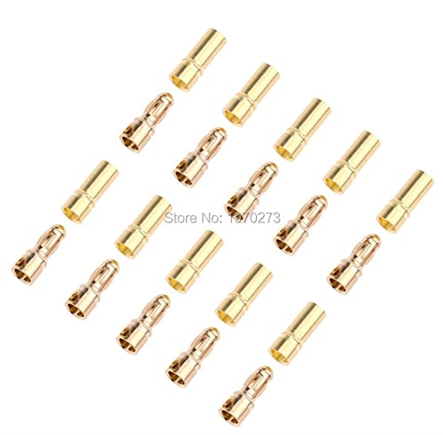 100 pares de 3,5 mm de plugue de conector de bala de ouro para bateria RC